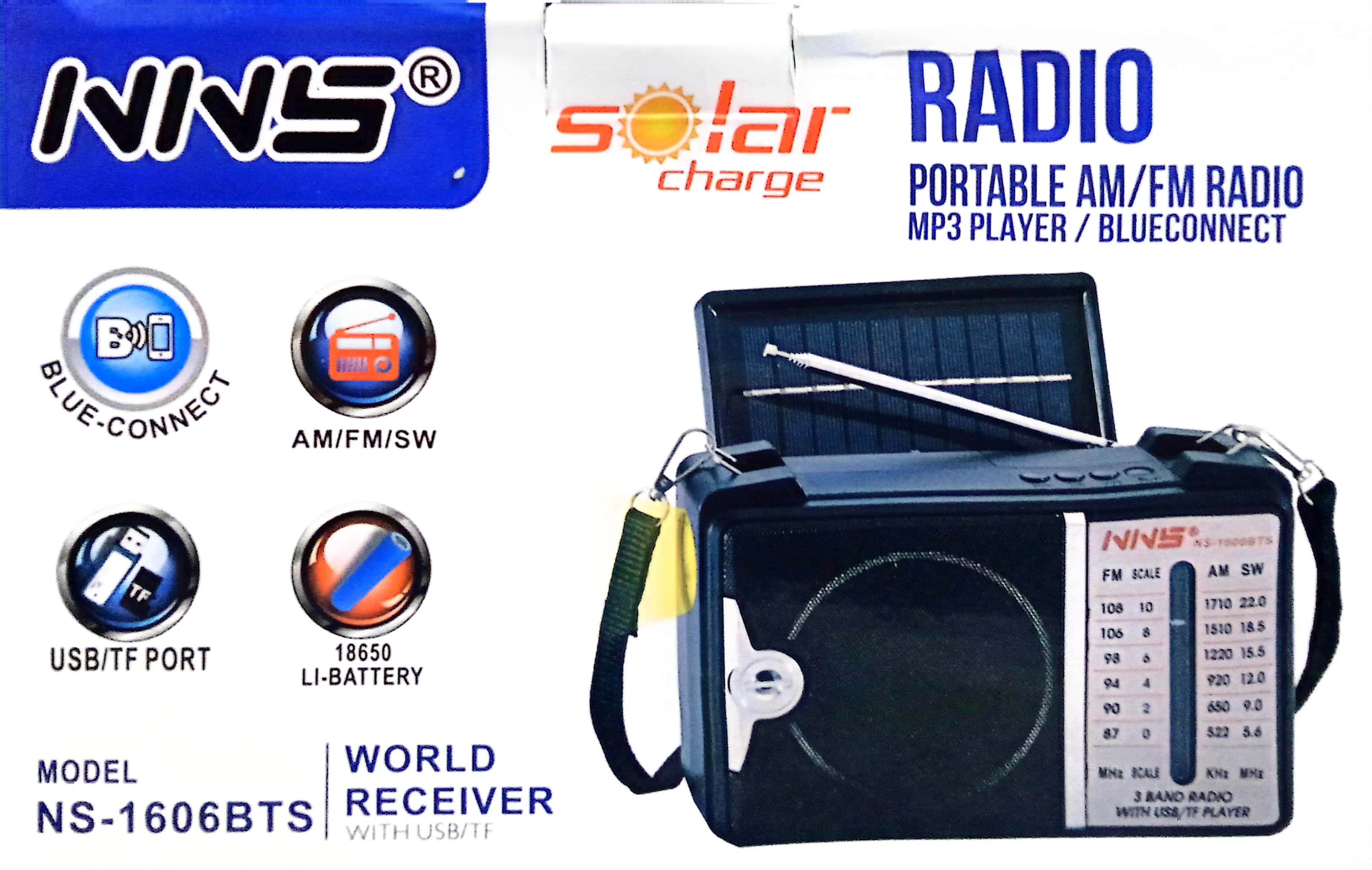 رادیو و اسپیکر بلوتوثی چراغ دار مدل‌ NS-1606bts